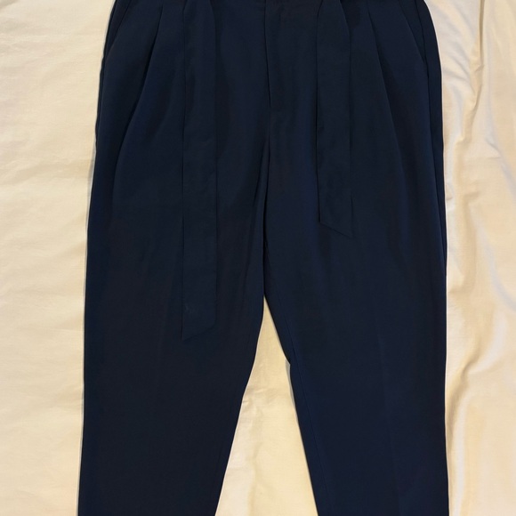 Madewell Sz 10 Women's Navy High-Waisted Paperbag Pants - Picture 5 of 5